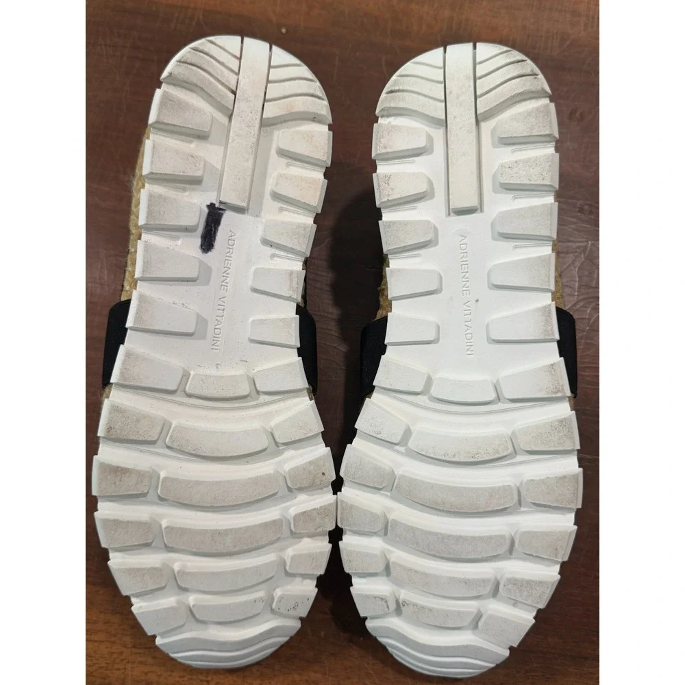 Adrienne Vittadini Sport Espadrille Slip-On Shoes Size 9 Women's Black Knit_2